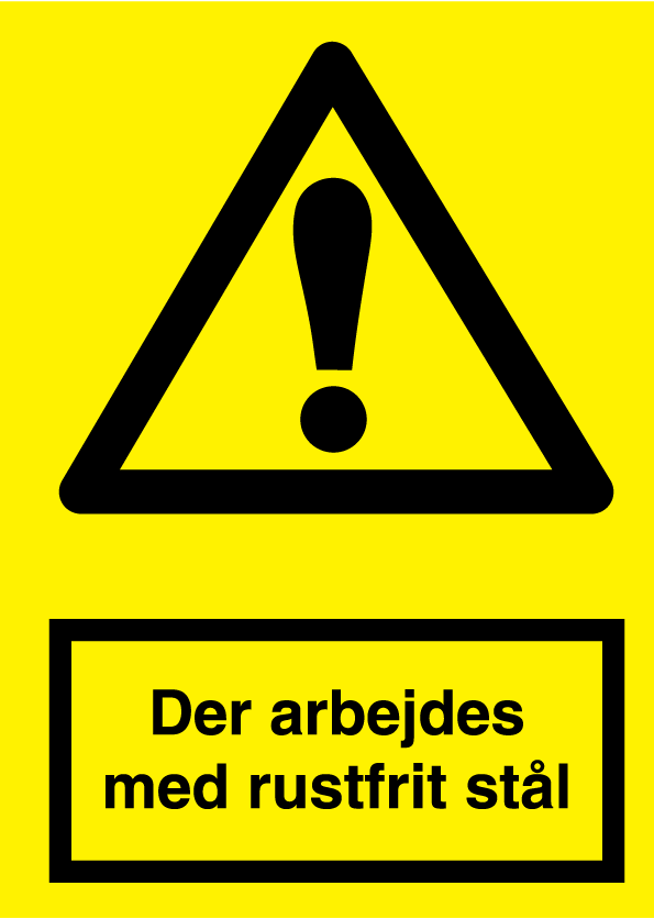 Der arbejdes med rustfrit stål