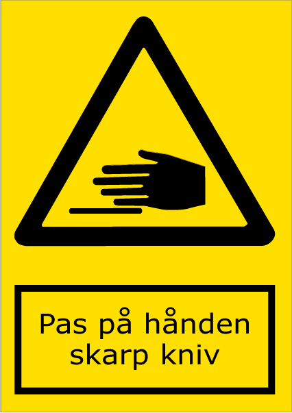 Pas på hånden! Skarp kniv