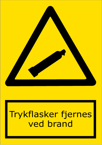 Trykflasker fjernes ved brand