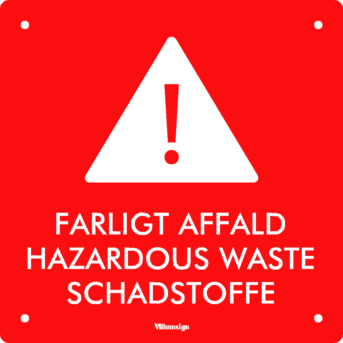 Farligt affald m hul