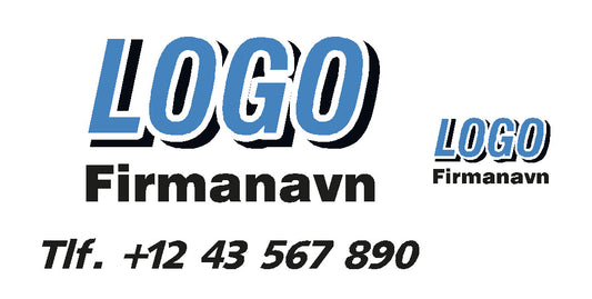 Firmanavn/logo layout for servicelabel