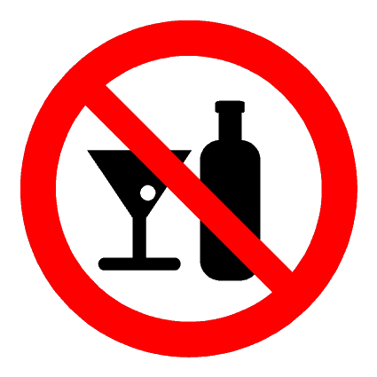 Alkohol forbudt