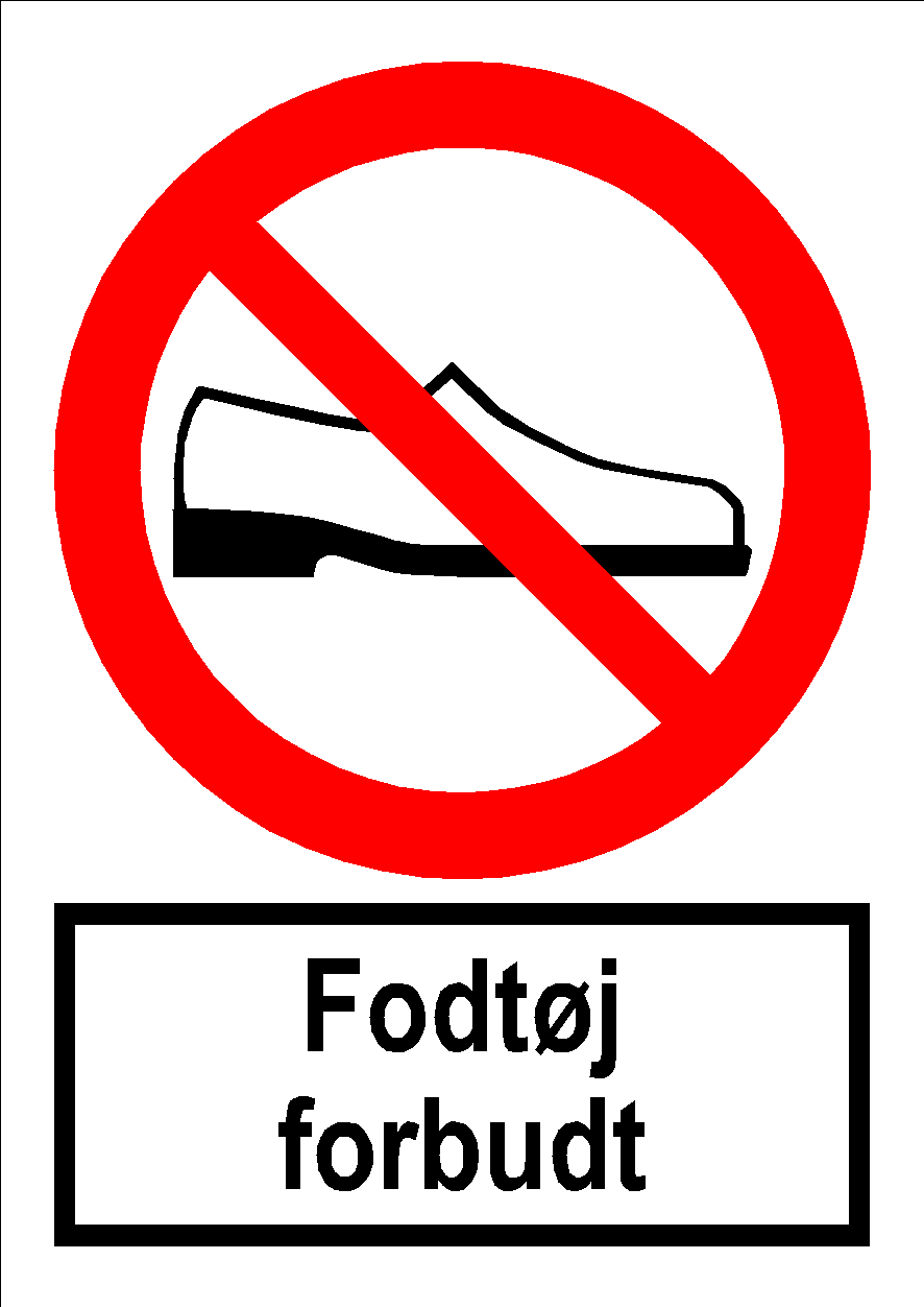Fodtøj forbudt