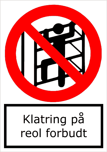 Klatring på reol forbudt
