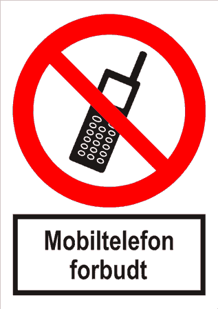 Mobiltelefon forbudt