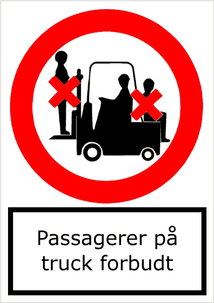 Passagerer på truck forbudt