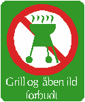 Åben ild/grill forbudt