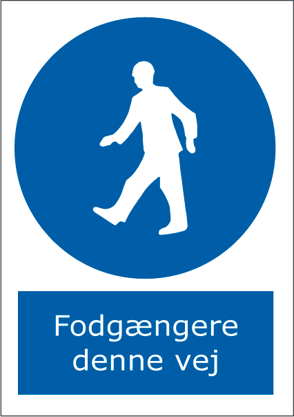 Fodgængere denne vej