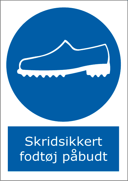 Skridsikkert fodtøj påbudt