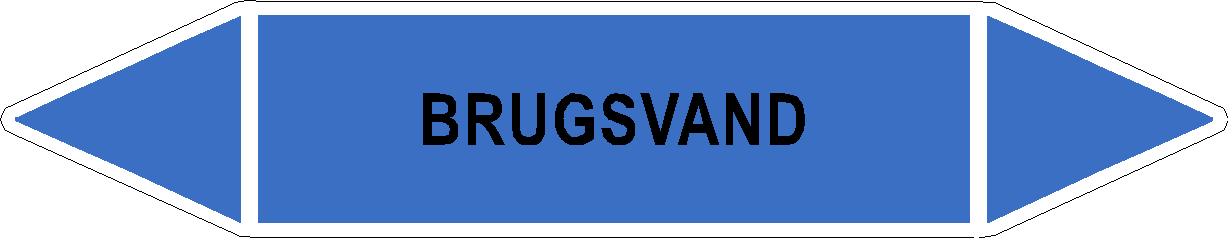 Rørlabel - Brugsvand - blå