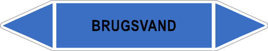 Rørlabel - Brugsvand - blå