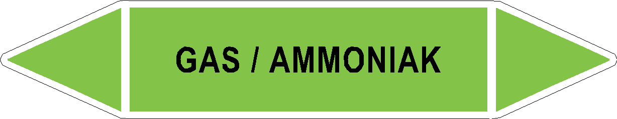 Rørlabel - Gas / Ammoniak - lysegrøn