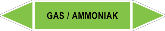 Rørlabel - Gas / Ammoniak - lysegrøn