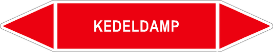 Rørlabel - Kedeldamp - rød