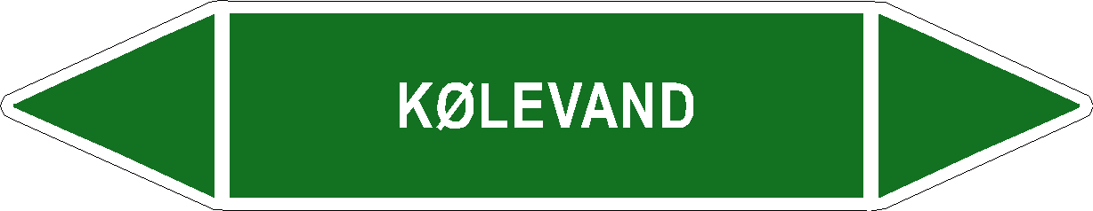 Rørlabel - Kølevand - grøn