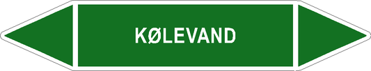 Rørlabel - Kølevand - grøn