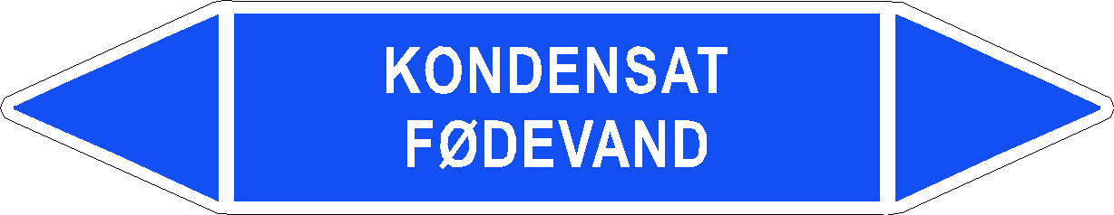 Rørlabel - Kondensat fødevand - kongeblå