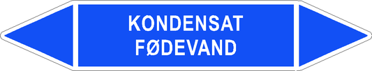Rørlabel - Kondensat fødevand - kongeblå