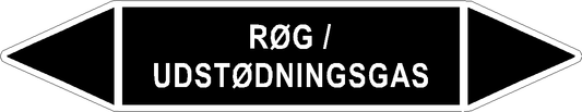 Rørlabel - Røg / Udstødningsgas - sort