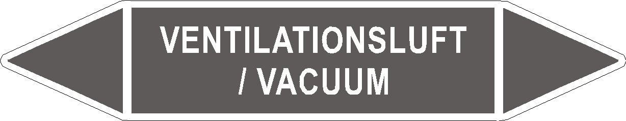 Rørlabel - Ventilationsluft / Vacuum - grå