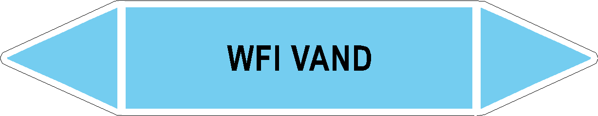 Rørlabel - WFI Vand - lyseblå