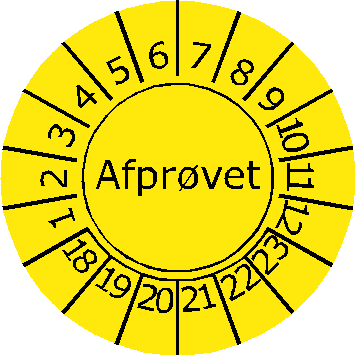 Gul afprøvet rund (første eftersyn)