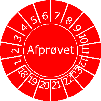 Rød afprøvet rund (overholder ikke myndighedernes sikkerhedskrav)