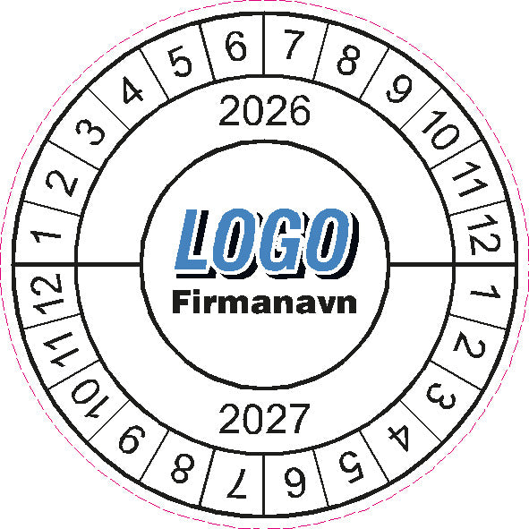 Rondeller med navn, logo og årstal 10 stk