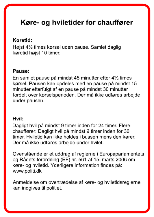 Køre / hviletidsbestemmelser