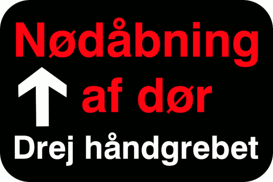 Nødåbning af dør - drej håndtaget
