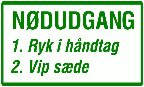 Nødudgang VIP Sæde