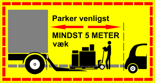Parker mindst 5 meter væk