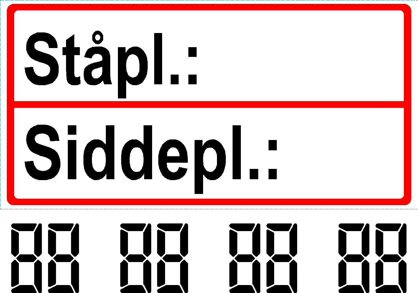 Stå / siddepladser, med løse digitale tal