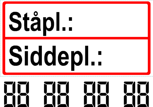 Stå / siddepladser, med løse digitale tal