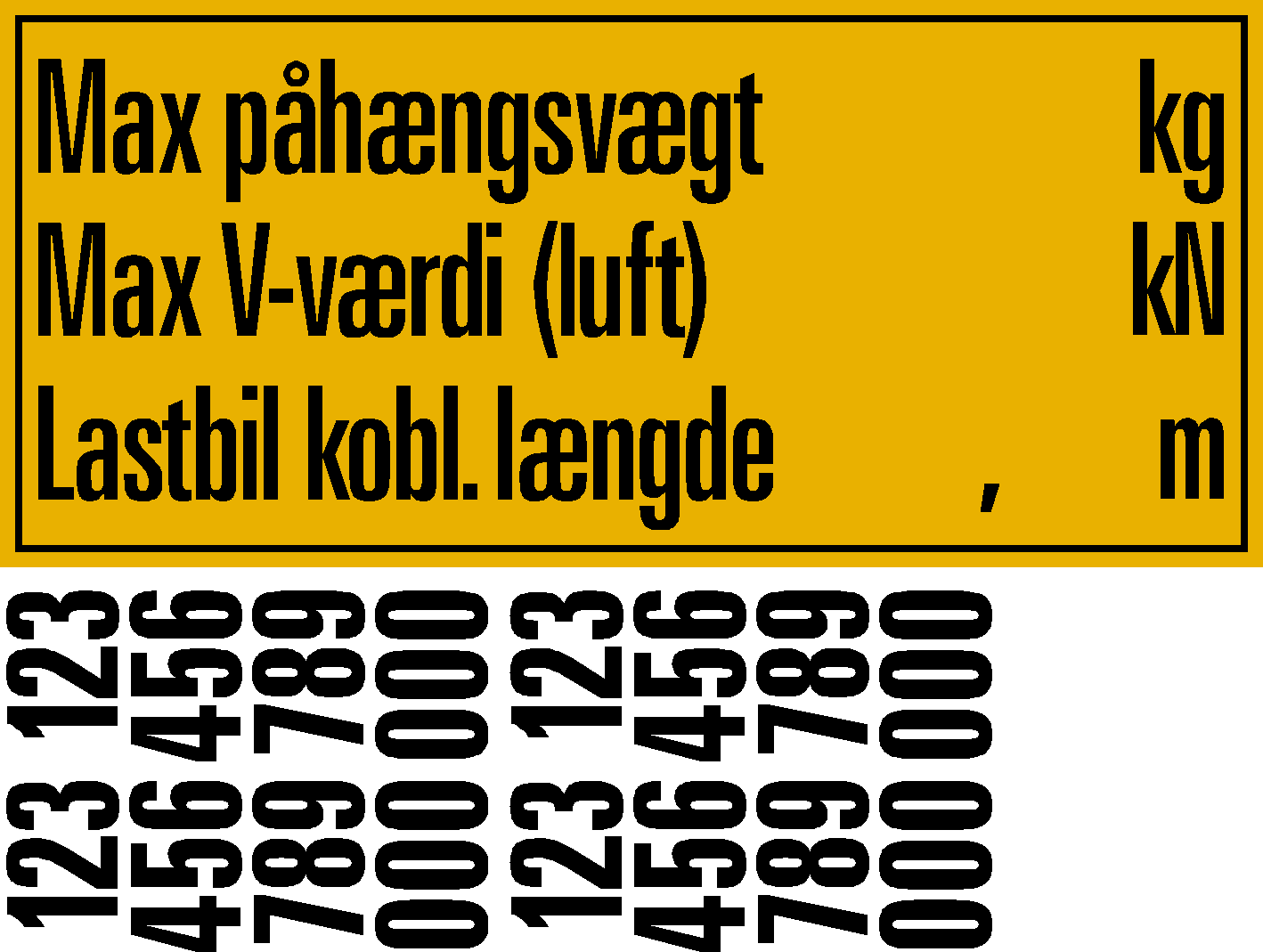 Vægttavle 16 på ark med tal